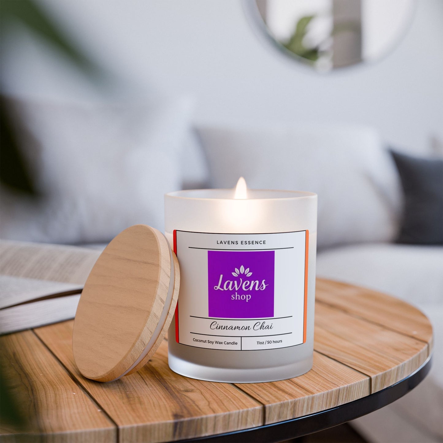 Lavens Essence Frosted Soy Wax Glass Candles 11oz 50hr+ Gift Edition