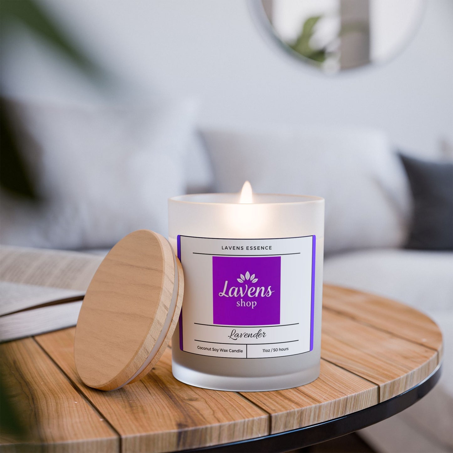 Lavens Essence Frosted Soy Wax Glass Candles 11oz 50hr+ Gift Edition