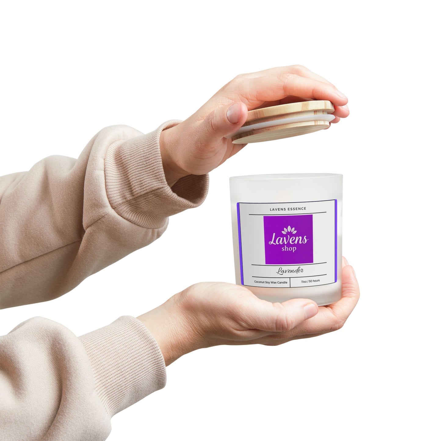 Lavens Essence Frosted Soy Wax Glass Candles 11oz 50hr+ Gift Edition