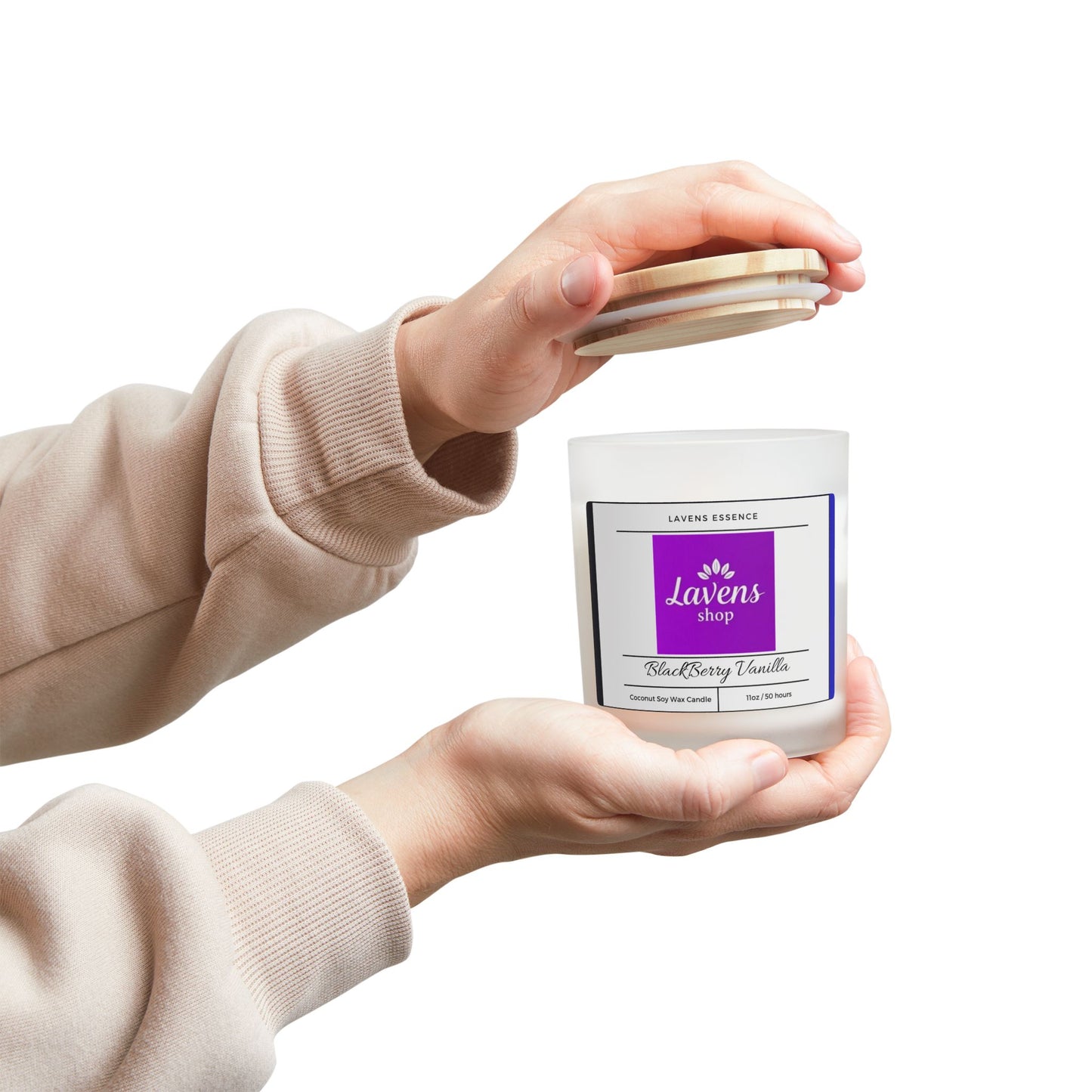 Lavens Essence Frosted Soy Wax Glass Candles 11oz 50hr+ Gift Edition