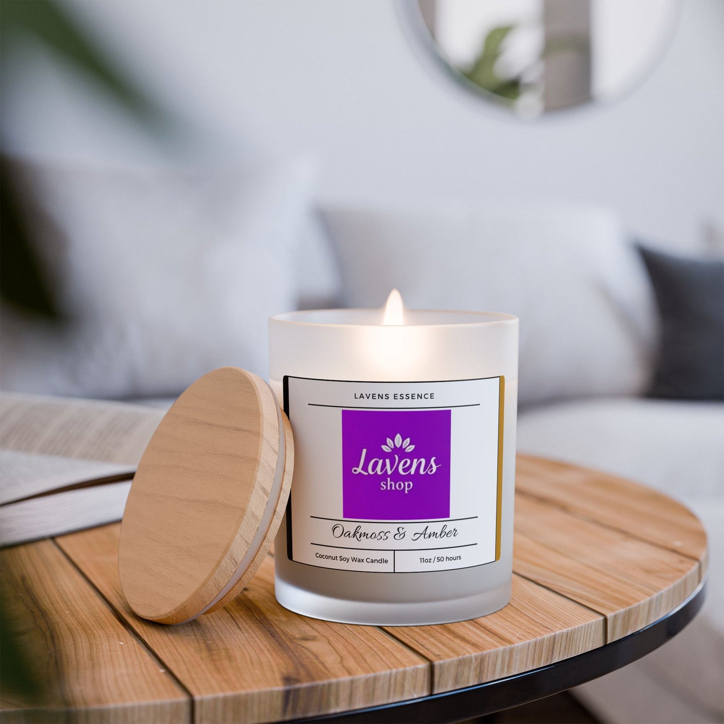 Lavens Essence Frosted Soy Wax Glass Candles 11oz 50hr+ Gift Edition