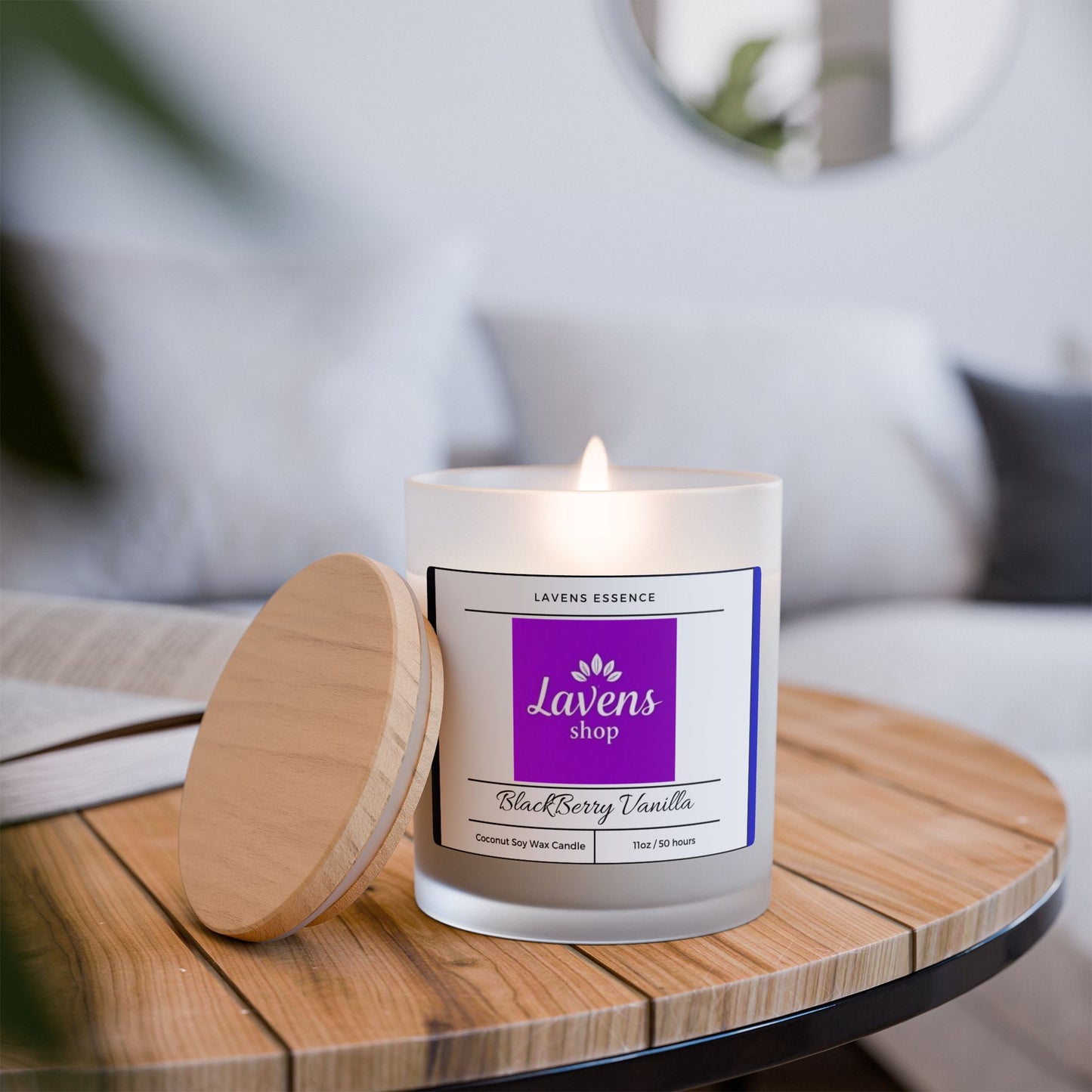 Lavens Essence Frosted Soy Wax Glass Candles 11oz 50hr+ Gift Edition