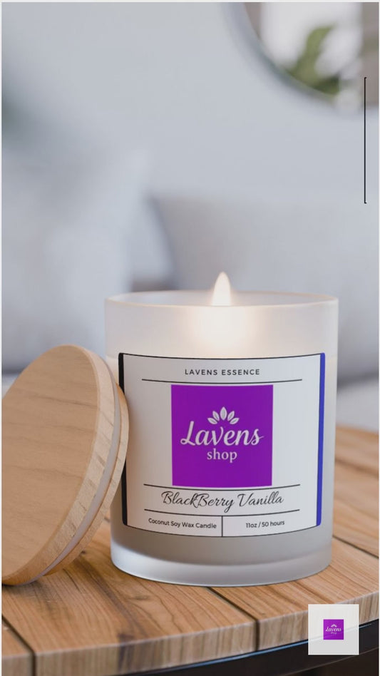 Lavens Essence Frosted Soy Wax Glass Candles 11oz 50hr+ Gift Edition